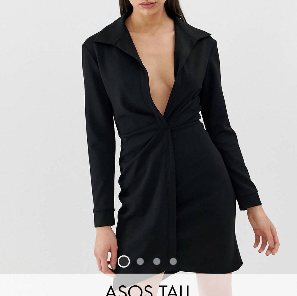 ASOS Design - Tall Sexy Drape Bodycon Shirt Dress